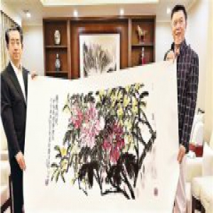 牡丹隆都花 美美共芬芳 何水法书画作品增色中柬建交60周年庆典
