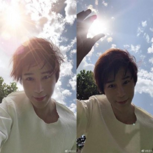 陈奕天和世界自拍公益发声 提倡绿色出行助力蓝天 配图大片既视感