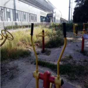 星城地铁站外一公里长绿化带围挡早已拆花园仍荒芜