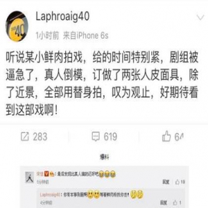 小鲜肉被曝用倒模当替身 宋佳：比真人演得好