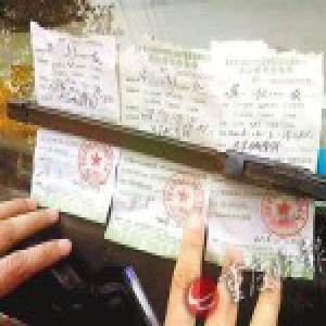 司机违停车窗压3张罚单欲逃避处罚 被民警识破