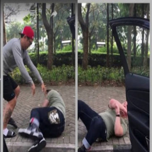 曾志伟儿子车上疯癫甩身 路边下车当街打滚(图)