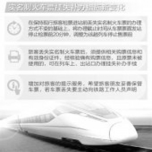明年元旦起列车上、出站前丢车票可挂失补办