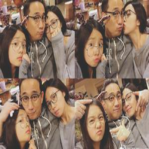 黄磊夫妇配合多多玩自拍 读国际学校鬼马精灵