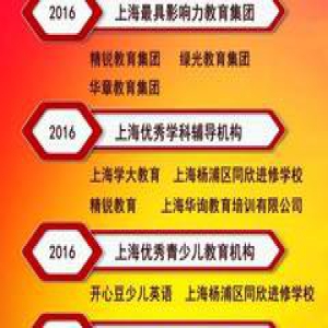 【喜讯】“2016年度上海优秀教育培训机构评