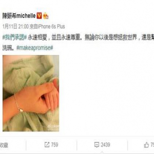 陈妍希晒与爱子牵手照 网友却要求去他家洗碗