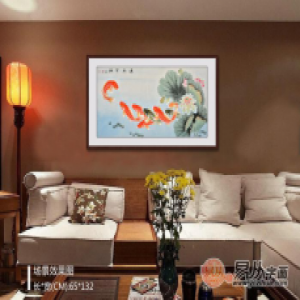 客厅风水挂画 易从网推荐王一容招财九鱼图