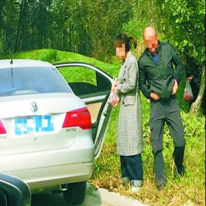 北京野生动物园自驾区 游客擅自下车摘山楂