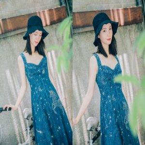 金晨变身时髦精 吊带牛仔chic性感令人心动不已