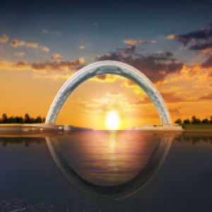 国内唯一全钢架玻璃拱桥——日照“黄海之眼”开工建设